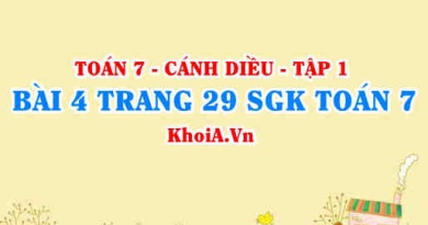 Bài 4 trang 29 SGK Toán 7 tập 1 Cánh Diều